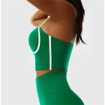 Bustieră sport damă push-up material elastic Verde – FITINT 379 2025 10