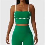 Bustieră sport damă push-up material elastic Verde – FITINT 379 2025 6