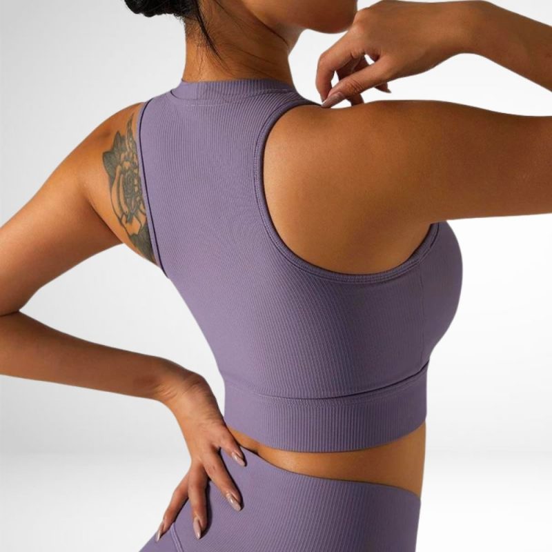 Bustieră sport damă push-up material elastic Mov – FITINT 347 2025 2