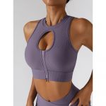 Bustiera sport cu fermoar FITINT Alana push up Mov 2023 15