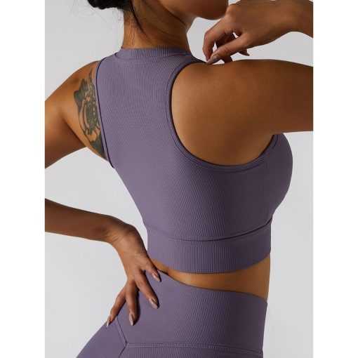 Bustiera sport cu fermoar FITINT Alana push up Mov 2023 6