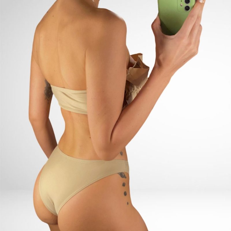 Costum de baie damă cu burete 2 piese Bej – FITINT 385 2025 2