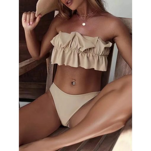 Costum de baie tip bandeau FITINT Vibe 2 piese Bej 2023 1
