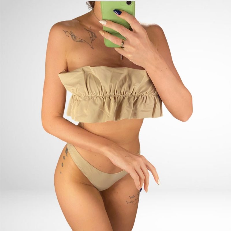 Costum de baie damă cu burete 2 piese Bej – FITINT 385 2025 3