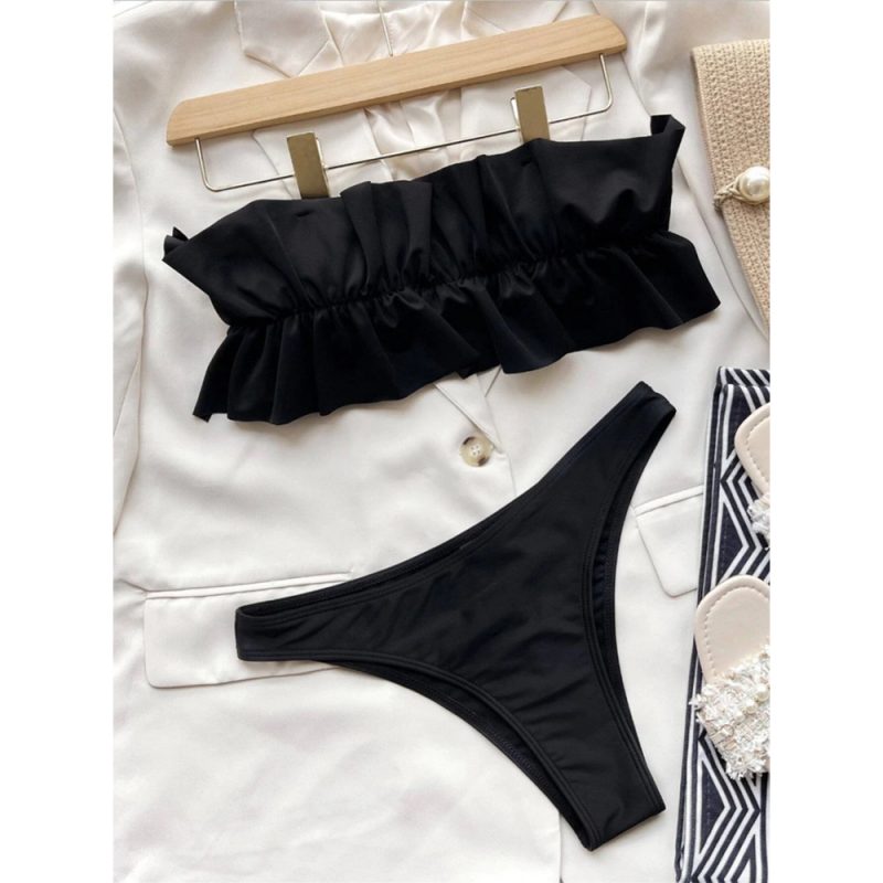 Costum de baie damă cu burete 2 piese Negru – FITINT 386 2025 3