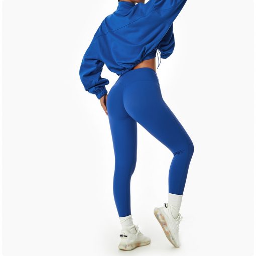 Hanorac sport cu fermoar FITINT Muse Crop Top Albastru 2023 2