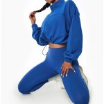 Hanorac sport cu fermoar FITINT Muse Crop Top Albastru 2025 7