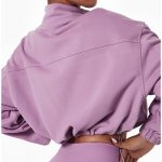 Hanorac sport cu fermoar FITINT Muse Crop Top Mov 2025 13