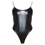 Body sexy din piele ecologica FITINT cu decolteu rotund Negru 390 2025 20