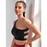 Bustieră sport damă push-up material elastic Negru – FITINT 220 2025 7
