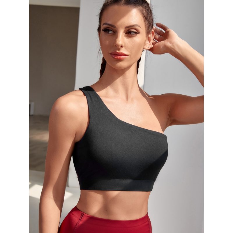 Bustieră sport damă push-up material elastic Negru – FITINT 220 2025 5
