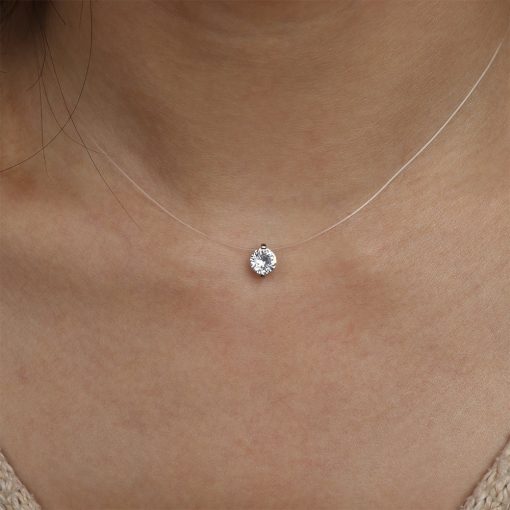 Colier Choker Dama Invizibil si Cristal Rotund 357 2023 6