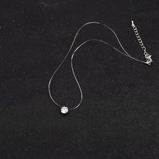 Colier Choker Dama Invizibil si Cristal Rotund 357 2023 4
