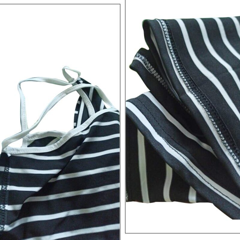 Rochie de plajă damă cu dungi Negru – FITINT 139 2025 5