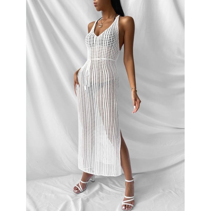 Rochie de plajă damă Alb – FITINT 196 2025 4