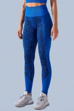 Set Fitness Dama FITINT Carbon 2 piese fara cusaturi Albastru 2023 25