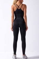 Set Fitness Dama FITINT Carbon 2 piese fara cusaturi Negru 2023 16