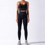 Set Fitness Dama FITINT Carbon 2 piese fara cusaturi Negru 2023 20