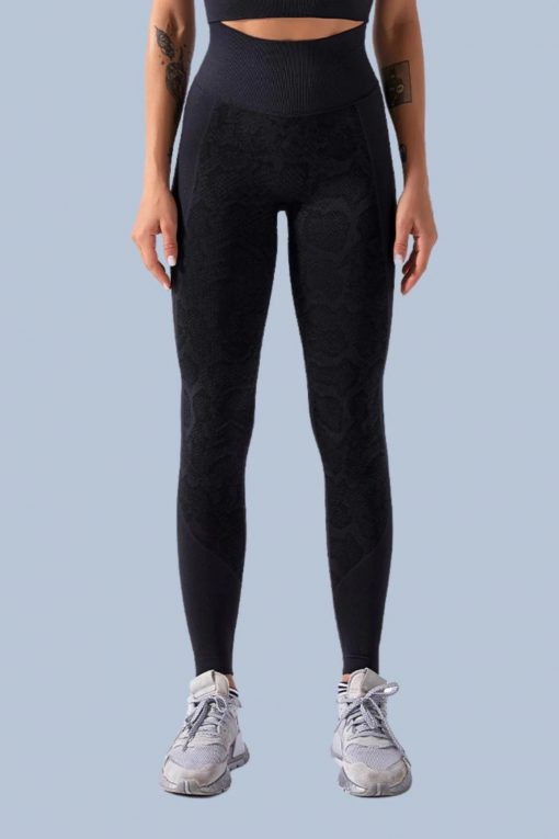 Set Fitness Dama FITINT Carbon 2 piese fara cusaturi Negru 2023 5