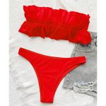 Costum de baie tip bandeau FITINT Vibe 2 piese Rosu 2024 20