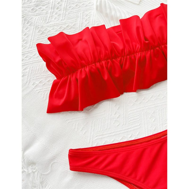 Costum de baie damă cu burete 2 piese Rosu – FITINT 157 2025 8