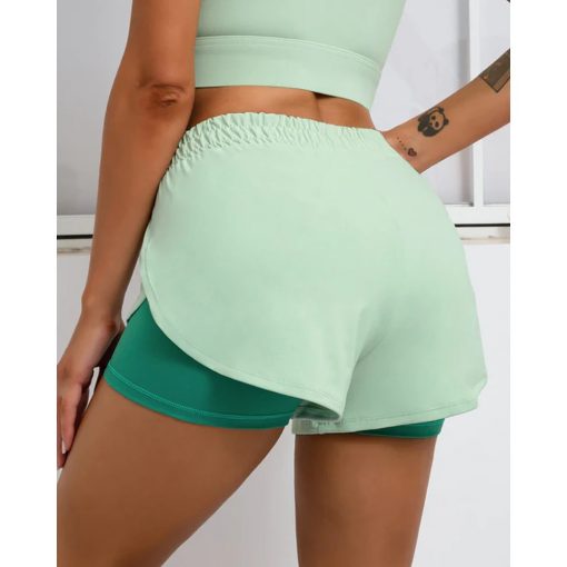 Pantaloni scurti FITINT Tornado cu colanti compresivi integrati Verde 2023 6