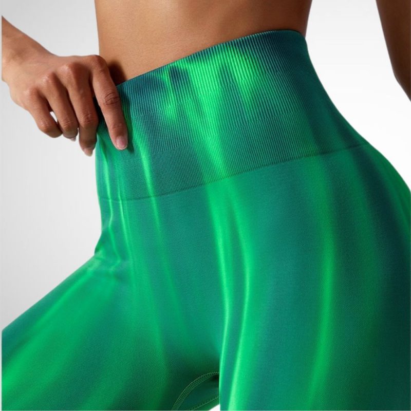 Colanti cu talie inalta FITINT Flame cu push up Verde Inchis 2025 2