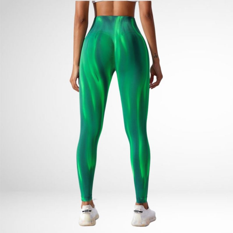Colanti cu talie inalta FITINT Flame cu push up Verde Inchis 2025 5