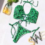 Costum de baie 2 piese versatil FITINT Kesha cu slip ajustabil Verde 2024 21