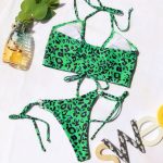 Costum de baie 2 piese versatil FITINT Kesha cu slip ajustabil Verde 2024 23