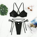 Costum de baie cu bikini reglabil FITINT Mykonos 2 piese push up Negru 2024 17