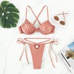 Costum de baie cu bikini reglabil FITINT Mykonos 2 piese push up Roz 2024 9