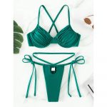 Costum de baie cu bikini reglabil FITINT Mykonos 2 piese push up Verde 2024 23