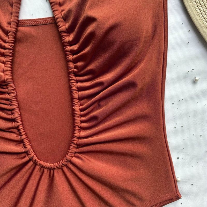 Costum de baie damă întreg Maro – FITINT 412 2025 7