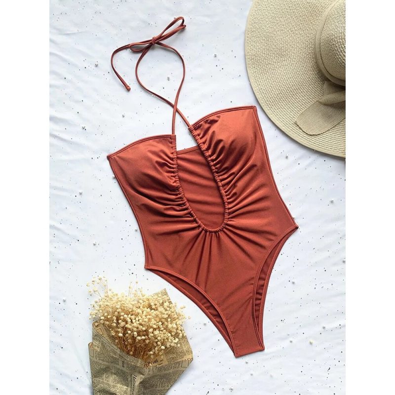 Costum de baie damă întreg Maro – FITINT 412 2025 3