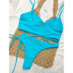 Costum de baie damă talie înaltă Albastru – FITINT 166 2025 14