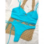 Costum de baie cu slip asimetric FITINT Cielo 2 piese cu decupaje Albastru 2024 14