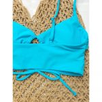 Costum de baie damă talie înaltă Albastru – FITINT 166 2025 18