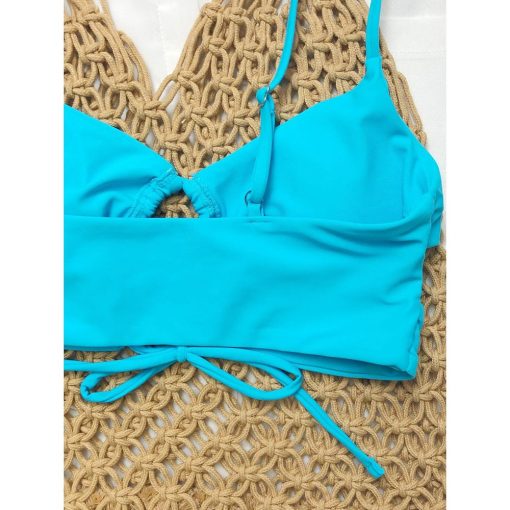 Costum de baie cu slip asimetric FITINT Cielo 2 piese cu decupaje Albastru 2023 6