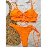 Costum de baie damă talie înaltă Portocaliu – FITINT 165 2025 11