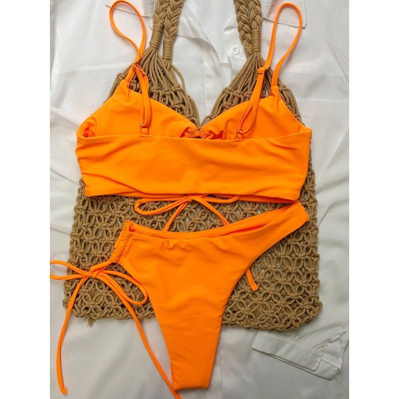Costum de baie damă talie înaltă Portocaliu – FITINT 165 2025 6