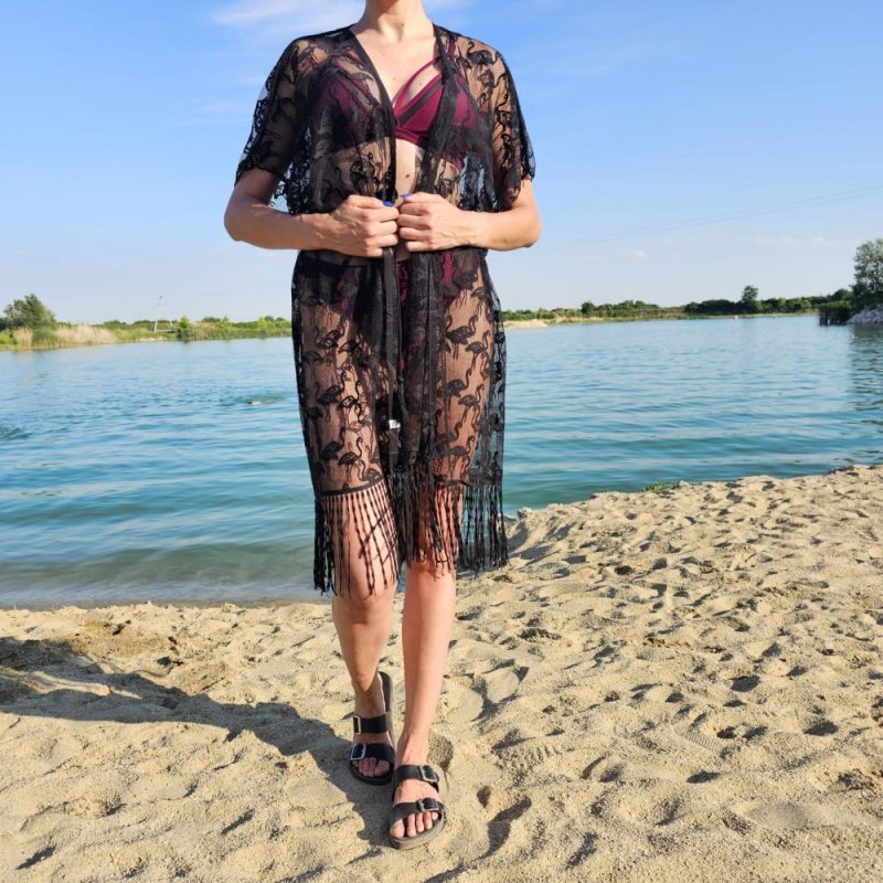 Rochie de plajă damă Negru – FITINT 207 2025 2