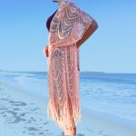 Rochie de plaja tip kimono FITINT cu franjuri Roz 185 2023 8