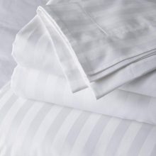 Lenjerie de pat Kotonia Home Hotel - 2 persoane, 100% bumbac, Damasc Saten - cearsaf de pat 220x240, husa pentru pilota 180x200 si 2 fete de perna 50x70 cm, latime dungi 1 cm 2023 1