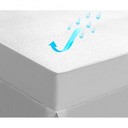 Husa pat Kotonia Home - 1 persoana, impermeabila, pentru saltea 90x200+20 cm, alba 2023 1
