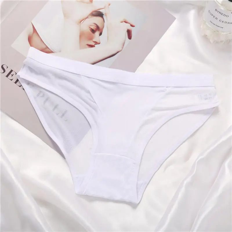Chiloti dama cu talie inalta FITINT cu insertii de plasa Alb 145 2025 5