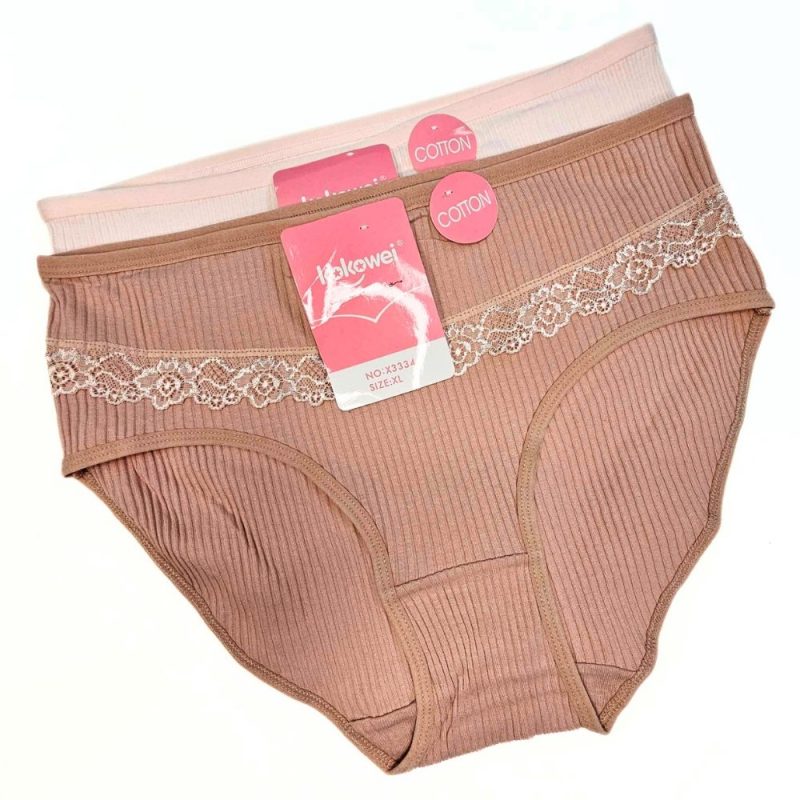 Set chilot normal bumbac FITINT cu model brodat 2 perechi 2025 4
