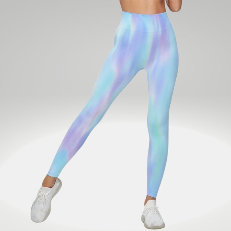 Colanți sport damă push-up talie înaltă Albastru – FITINT 350 2025 4