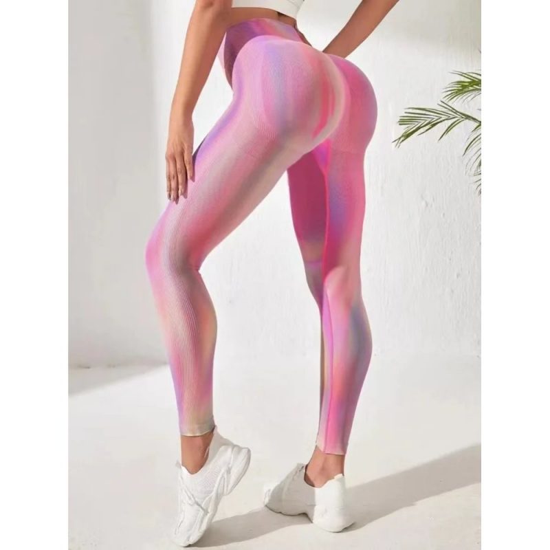 Colanți sport damă push-up talie înaltă Roz – FITINT 223 2025 4