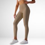 Colanți sport damă fără cusături talie înaltă Bej – FITINT 401 2025 7